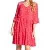 Robe Manches 3/4 ROUGE -Lingerie Sipp robe manches 3 4 rouge
