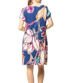 Robe à Manches Courtes Bleu -Lingerie Sipp robe manches courtes bleu 1