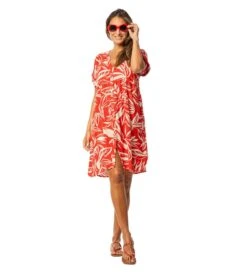 Robe Rouge Boutonnée 9 Robe Rouge Boutonnée -Lingerie Sipp robe rouge crepon 3