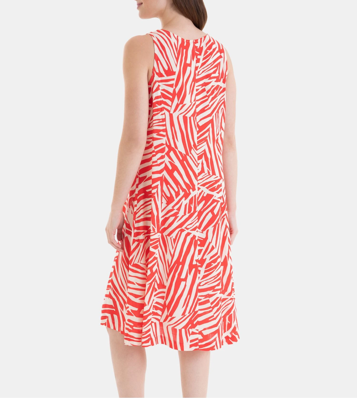 Massana Robe Longue d'Été Orange à Rayures Rouges et Blanches - Style Évasé Sans Manches 6 Massana Robe Longue d'Été Orange à Rayures Rouges et Blanches - Style Évasé Sans Manches – Image 4