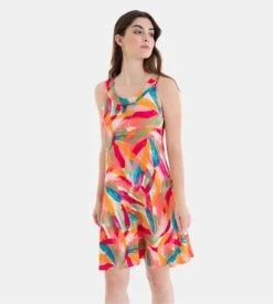 Robe Sans Manches Imprimé Aquarelle Multicolore -Lingerie Sipp robe sans manches rose 3