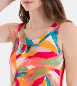 Robe Sans Manches Imprimé Aquarelle Multicolore -Lingerie Sipp robe sans manches rose 5