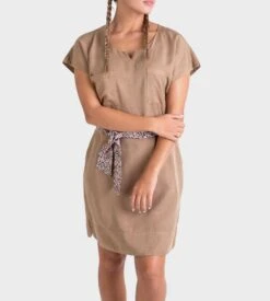 Robe D'été Camel Avec Ceinture Liberty