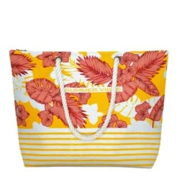 Olympia Sac De Plage Fleuri Jaune -Lingerie Sipp sac de plage jaune fleuri 1