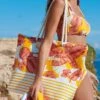 Olympia Sac De Plage Fleuri Jaune 2 Olympia Sac De Plage Fleuri Jaune -Lingerie Sipp sac de plage jaune fleuri