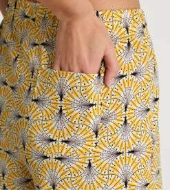 Calida Short d'Intérieur Jaune Favourites Sun Ray Flower – Coton Bio Imprimé Floral -Lingerie Sipp short d imp 024 ray flower yellow 5