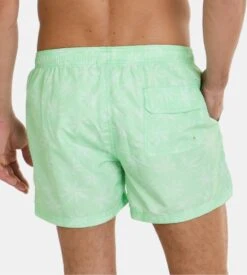 Short de Bain Massana Vert Anis à Motif Feuillage Blanc – Maillot de Bain Homme Plage -Lingerie Sipp short de bain court h d82 citron vert 3