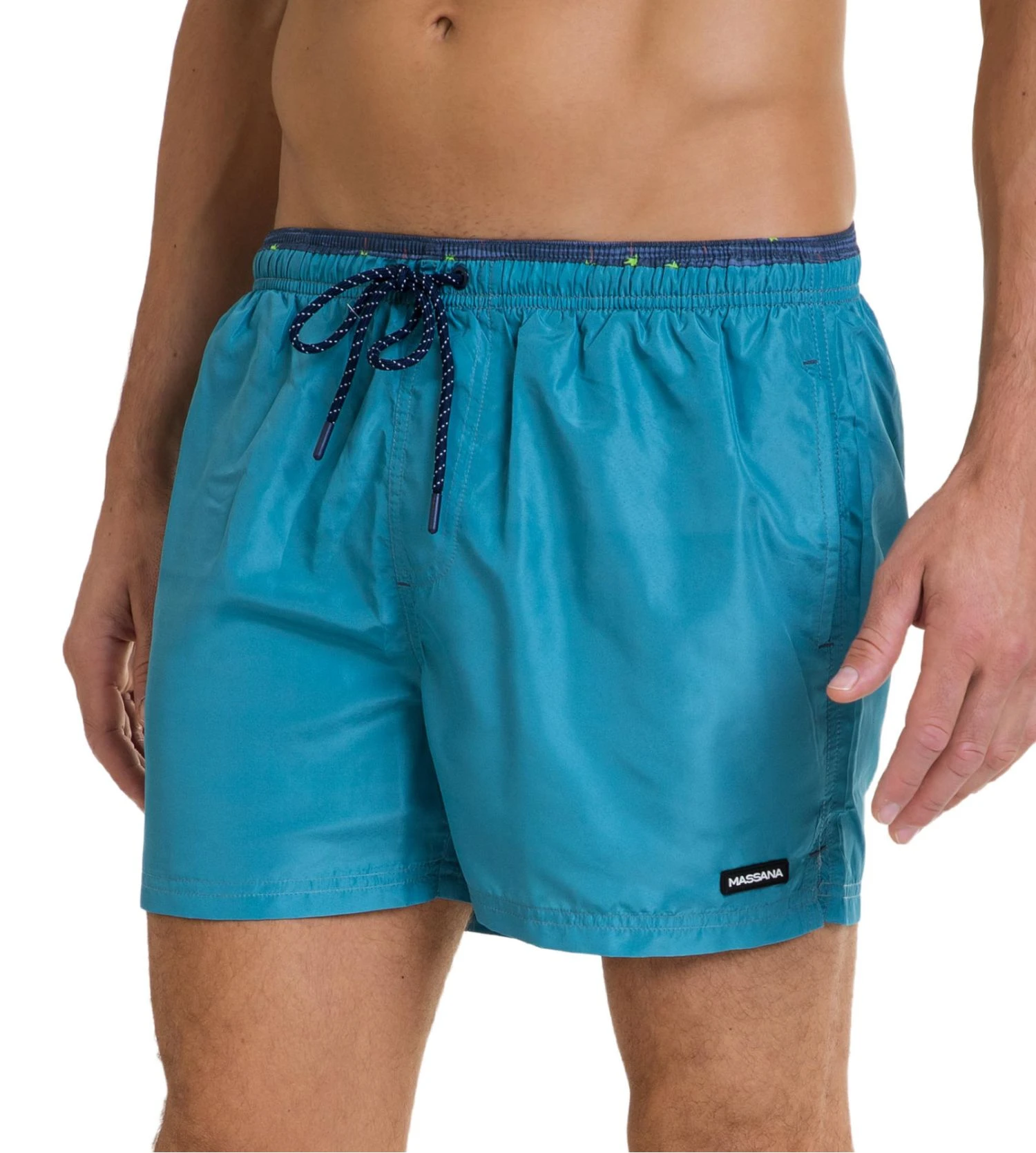 Maillot de Bain Massana Bleu Uni pour Homme – Short de Plage à Taille Élastique 4 Maillot de Bain Massana Bleu Uni pour Homme – Short de Plage à Taille Élastique – Image 2