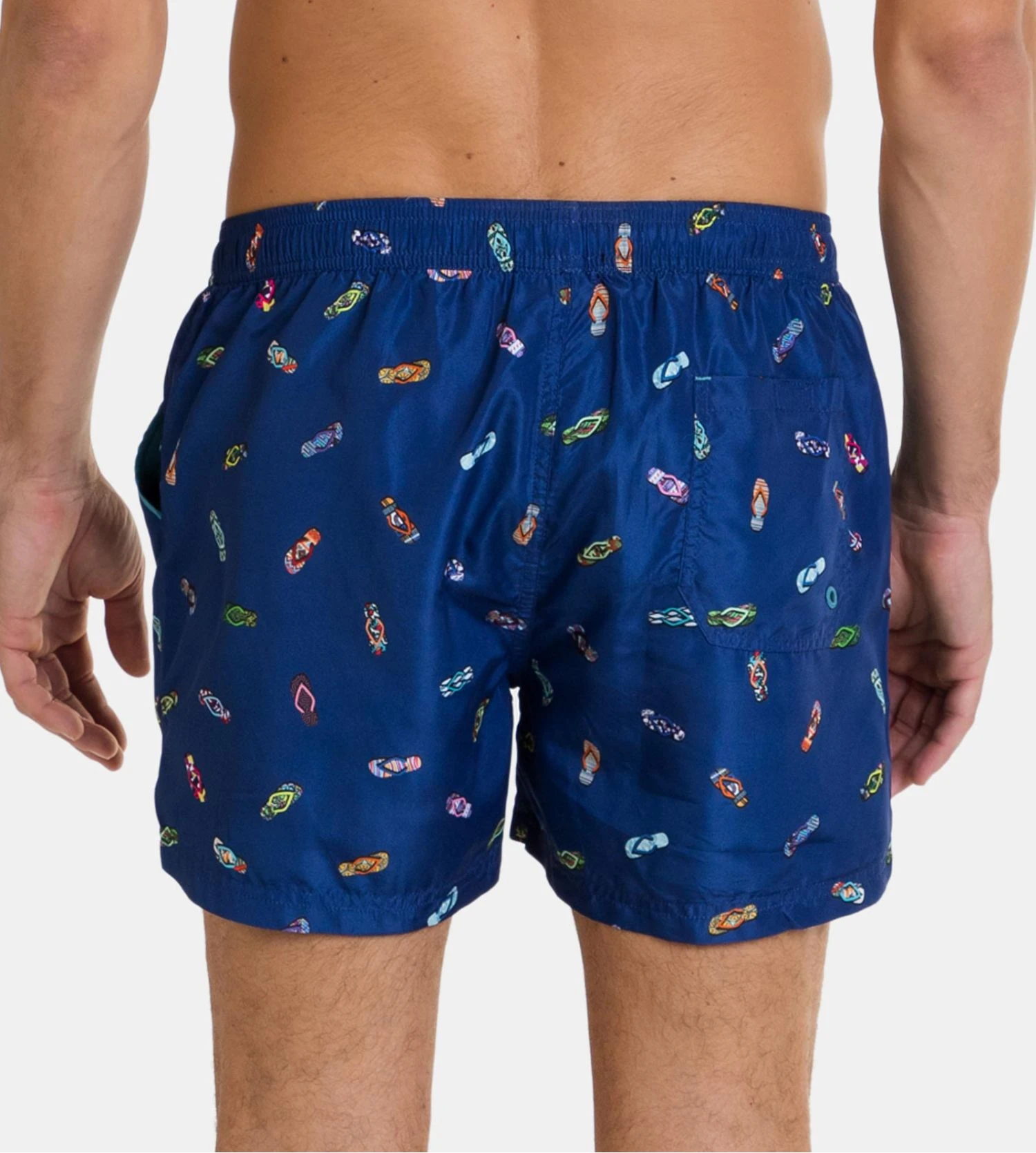 Massana Short de Bain Bleu Imprimé Tongues Multicolores - Maillot de Plage Homme 6 Massana Short de Bain Bleu Imprimé Tongues Multicolores - Maillot de Plage Homme – Image 4