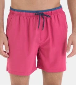 Short de Bain Homme Rose Massana – Maillot de Plage Uni à Taille Élastique -Lingerie Sipp short de bain magenta homme 5