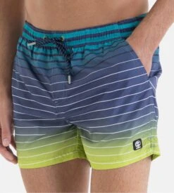 Short De Bain Massana à Rayures Bleu/vert -Lingerie Sipp short de bain raye bleu vert 2