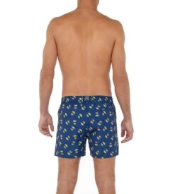 Hom Short de Bain Marcello Navy Print – Maillot de Bain Homme Imprimé Plage Tropical -Lingerie Sipp short de plage marcello i0ra navy print 4