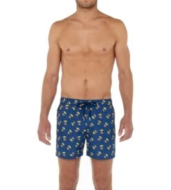 Hom Short de Bain Marcello Navy Print – Maillot de Bain Homme Imprimé Plage Tropical -Lingerie Sipp short de plage marcello i0ra navy print 5