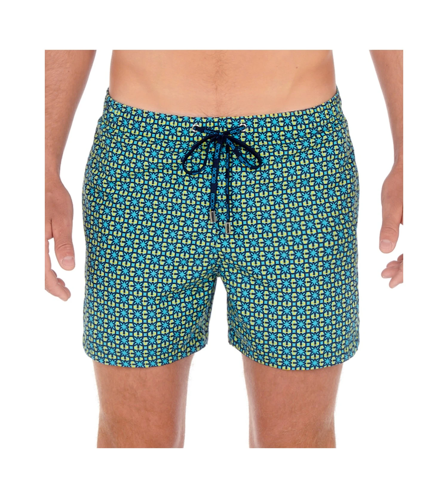 Hom Short De Plage Miramar IOPF Turquoise Print 3 Hom Short De Plage Miramar IOPF Turquoise Print