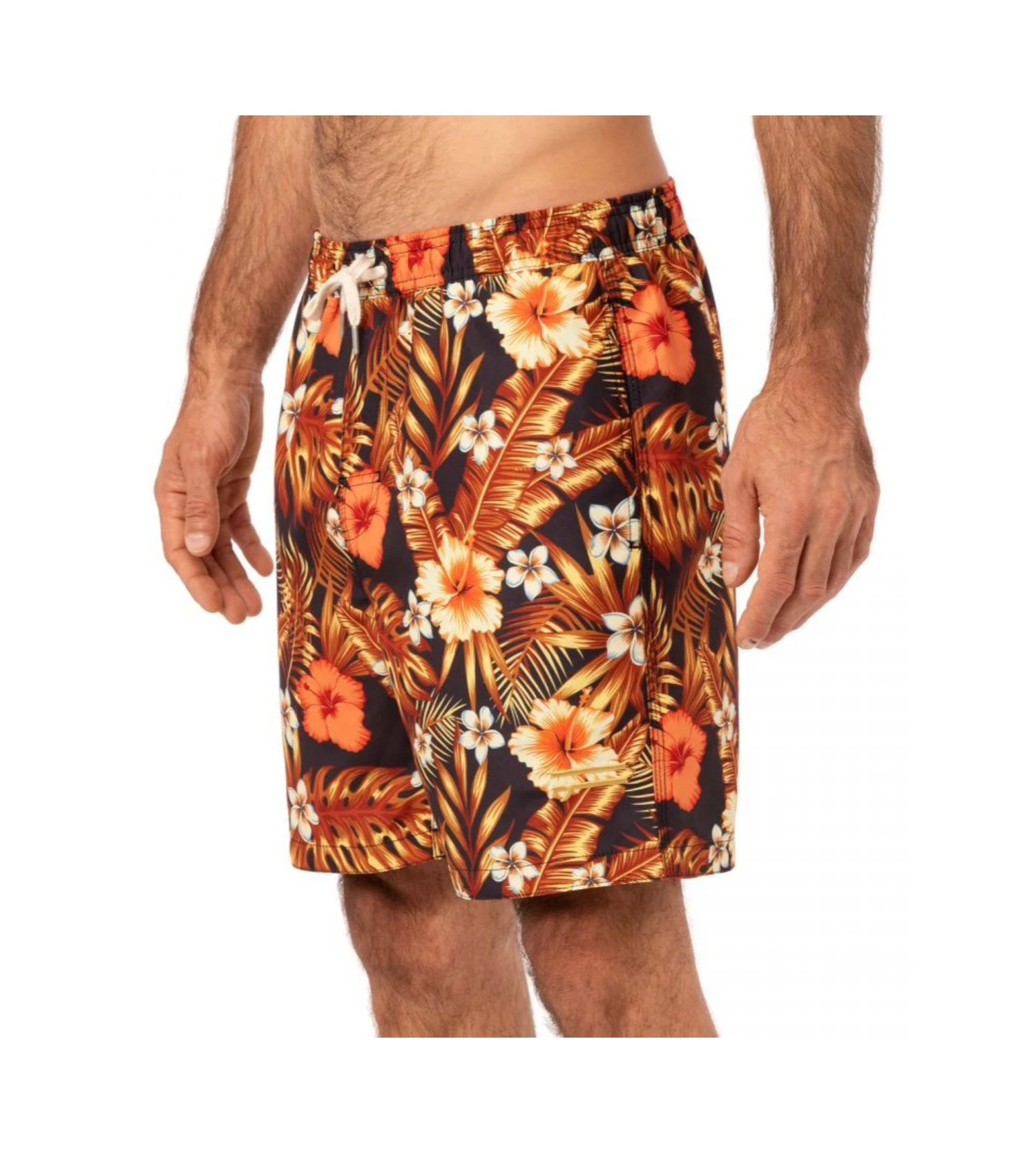 PULLIN Pako Palm Tropical Print – Gold Surfboard Embroidery Peach-Skin Swim Shorts 5 PULLIN Pako Palm Tropical Print – Gold Surfboard Embroidery Peach-Skin Swim Shorts – Image 3