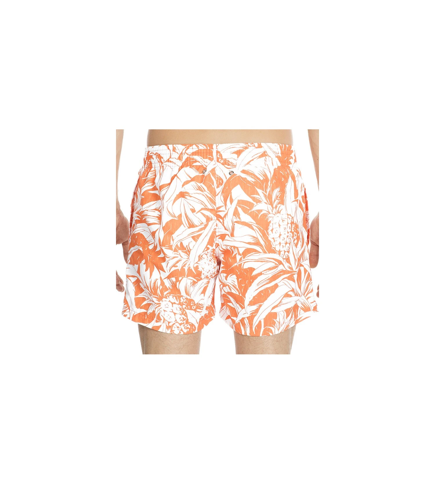 Maillot de Bain Homme HOM Nicaragua Orange – Short de Plage à Imprimé Tropical Exotique 4 Maillot de Bain Homme HOM Nicaragua Orange – Short de Plage à Imprimé Tropical Exotique – Image 2