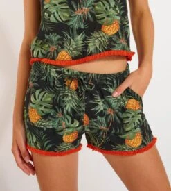 Banana Moon Short Effet Lin Douglas Greenery Noir
