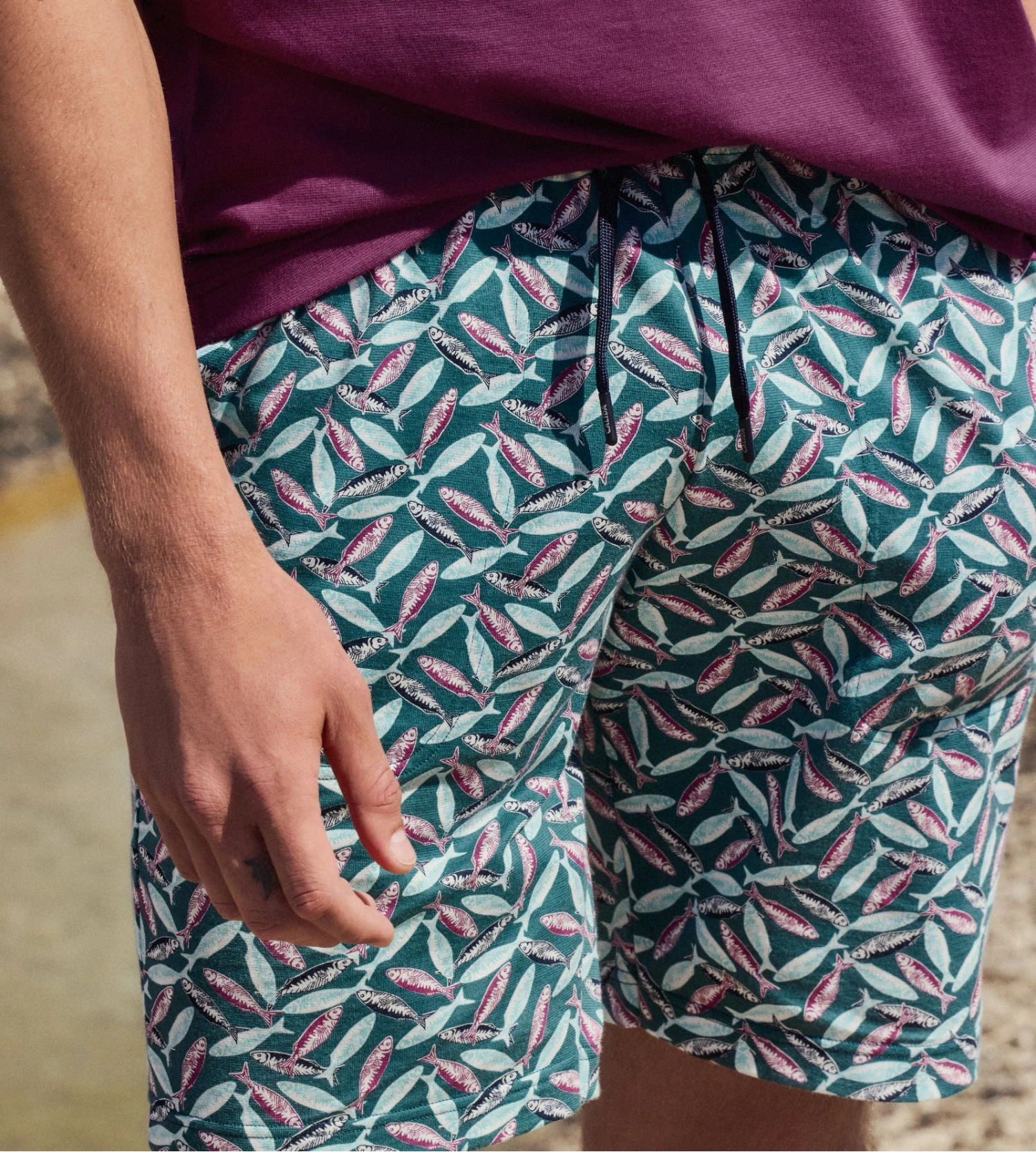 Calida Philo Green Sardine Print – RMX Sleep Holiday Modern Fit Cotton Shorts 5 Calida Philo Green Sardine Print – RMX Sleep Holiday Modern Fit Cotton Shorts – Image 3