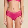PULLIN Shorty Rose Fuchsia Semi Transparent Femme Fuschy 2 PULLIN Shorty Rose Fuchsia Semi Transparent Femme Fuschy -Lingerie Sipp shorty femme rose uni flash fuschy