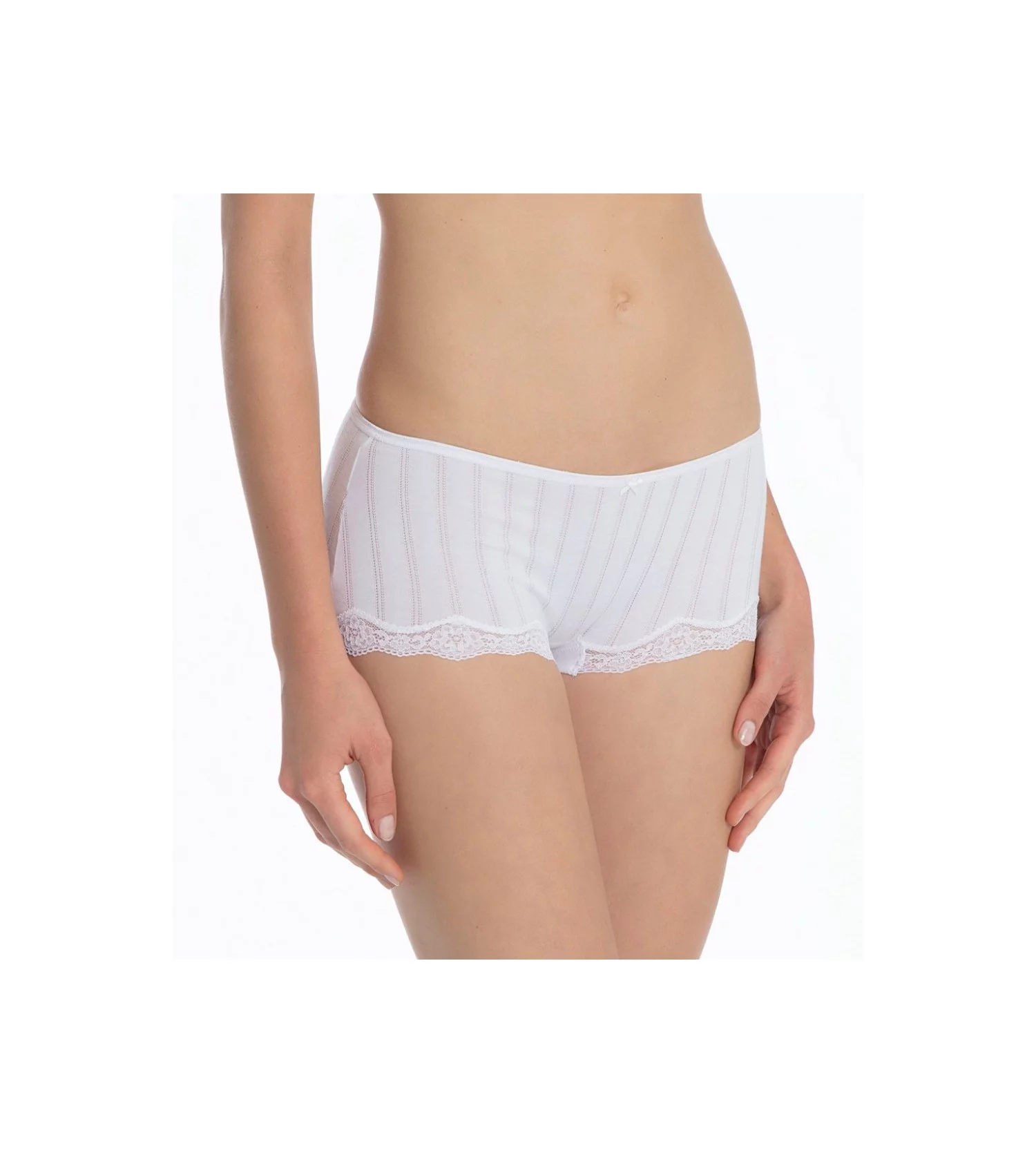Calida Shorty Rayé Dentelle Etude Toujours BLANC 3 Calida Shorty Rayé Dentelle Etude Toujours BLANC