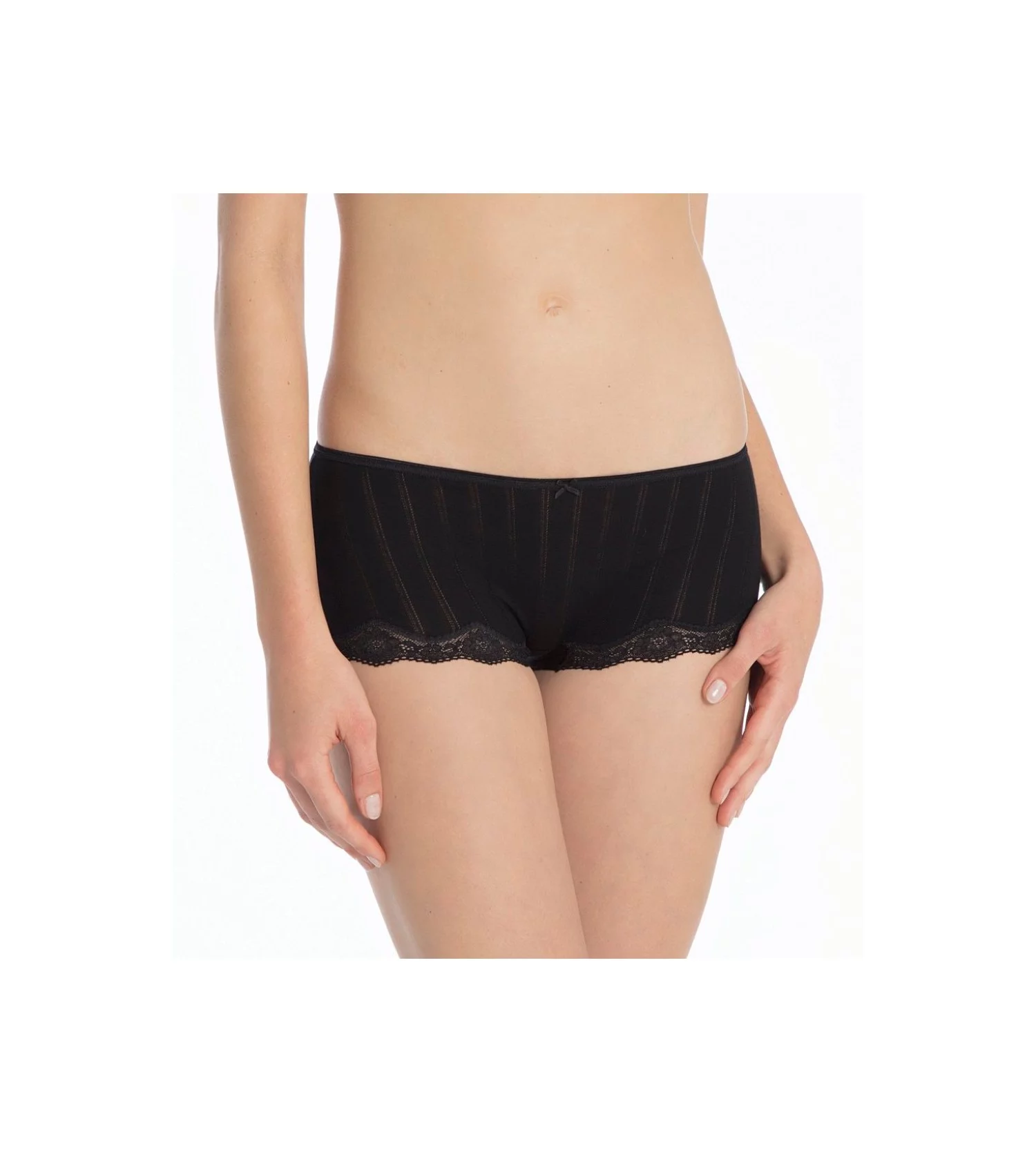 Calida Shorty Rayé Dentelle Etude Toujours NOIR 3 Calida Shorty Rayé Dentelle Etude Toujours NOIR