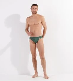 Hom Slip De Bain Mini Uni Nautical Vert Kaki -Lingerie Sipp slip de bain mini nautical cup kaki 5