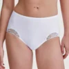 Calida Culotte Taille Haute En Coton Blanc Cotton Desire -Lingerie Sipp slip hau blanc