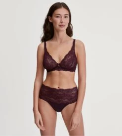 Calida Culotte Haute Avec Dentelle Sensual Secrets Black Cherry 11 Calida Culotte Haute Avec Dentelle Sensual Secrets Black Cherry -Lingerie Sipp slip haut black cherry 3