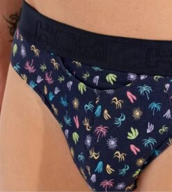 HOM Slip Mini Imprimé California HO1 Bleu – Sous-vêtement Homme en Coton et Modal -Lingerie Sipp slip ho1 california bleu 2