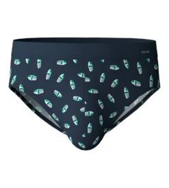 Calida Cotton Code Design Pond Green - Slip Imprimé en Coton de Haute Qualité pour Homme -Lingerie Sipp slip homme 595 pond green 1