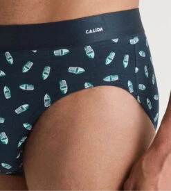 Calida Cotton Code Design Pond Green - Slip Imprimé en Coton de Haute Qualité pour Homme -Lingerie Sipp slip homme 595 pond green 2