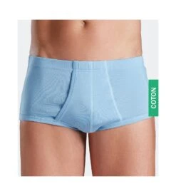 Slip Maxi JET Bleu Ciel en Pur Coton Peigné – Sous-vêtement Taille Haute à Ouverture Latérale