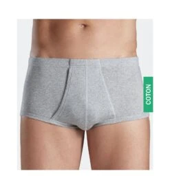 Slip Maxi JET Homme Gris en Pur Coton Peigné – Sous-vêtement Taille Haute avec Ouverture Latérale