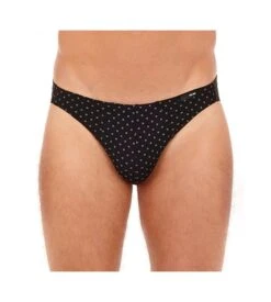 Hom Max Micro Slip - Black Geometric Tie-Print Microfiber Underwear -Lingerie Sipp slip microfibre motif cravate max i004 black print 2
