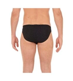 Hom Max Micro Slip - Black Geometric Tie-Print Microfiber Underwear -Lingerie Sipp slip microfibre motif cravate max i004 black print 3