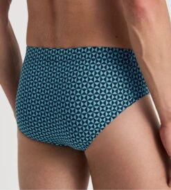 Calida Graphic Cotton Bright Blue Slip Midi – Men's Luxury Supima Cotton Briefs -Lingerie Sipp slip midi homme 554 bright blue 3