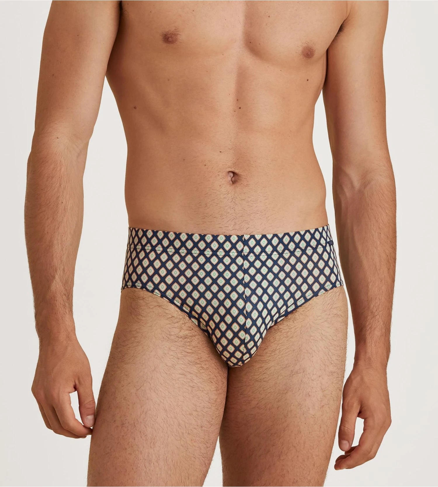 Calida Grafic Cotton Slip Midi pour Homme – Bleu Insignia à Motif Géométrique 3 Calida Grafic Cotton Slip Midi pour Homme – Bleu Insignia à Motif Géométrique