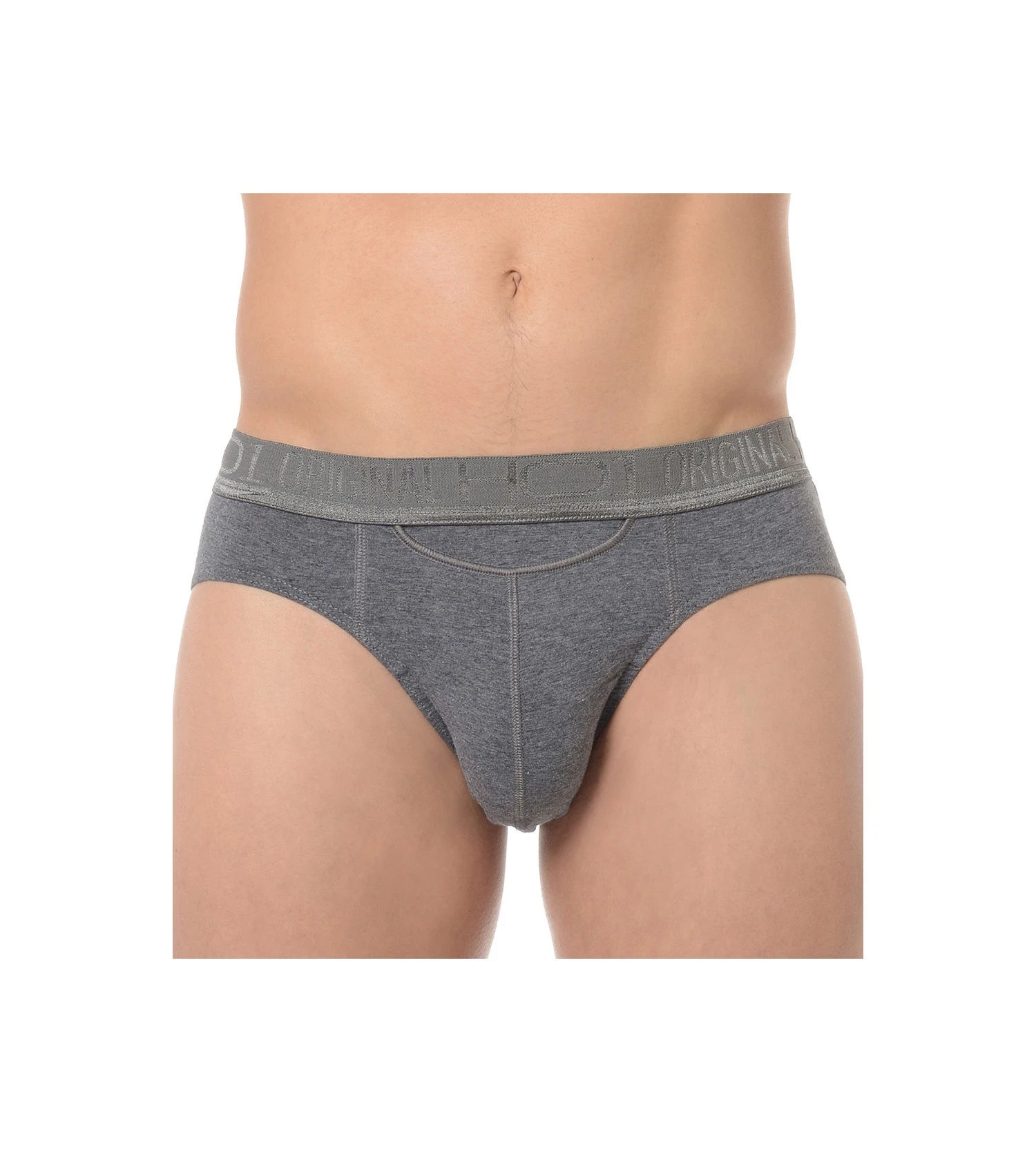 HOM Slip Mini HO1 Gris Chiné – Sous-vêtement Homme avec Ouverture Horizontale 3 HOM Slip Mini HO1 Gris Chiné – Sous-vêtement Homme avec Ouverture Horizontale