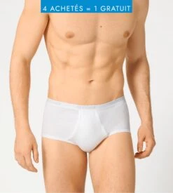 Slip Maxi Sloggi Men Basic Blanc – Slip en Coton Stretch avec Ouverture