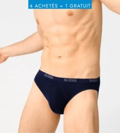 Sloggi Men Basic Mini Marine – Slip Homme en Coton Extensible Confort