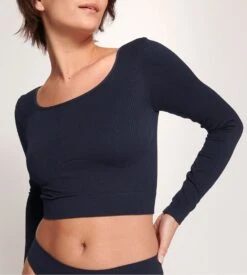 Crop-top Infusé à L'Aloe Vera SLOGGI EVER INFUSED Bleu Noir