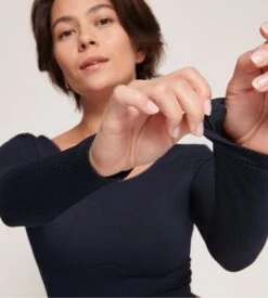 Sloggi EVER INFUSED Crop-top à Manches Longues Bleu Noir – Tissu Hydratant à l'Aloe Vera -Lingerie Sipp sloggi ever infused aloe crop top ml 04 noir noir 3