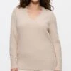 Triumph Smart Thermal Naturel – Pull Femme Oversize Col en V en Maille Duveteuse -Lingerie Sipp smart thermal v neck sweater x v ml tdf 00rb naturel