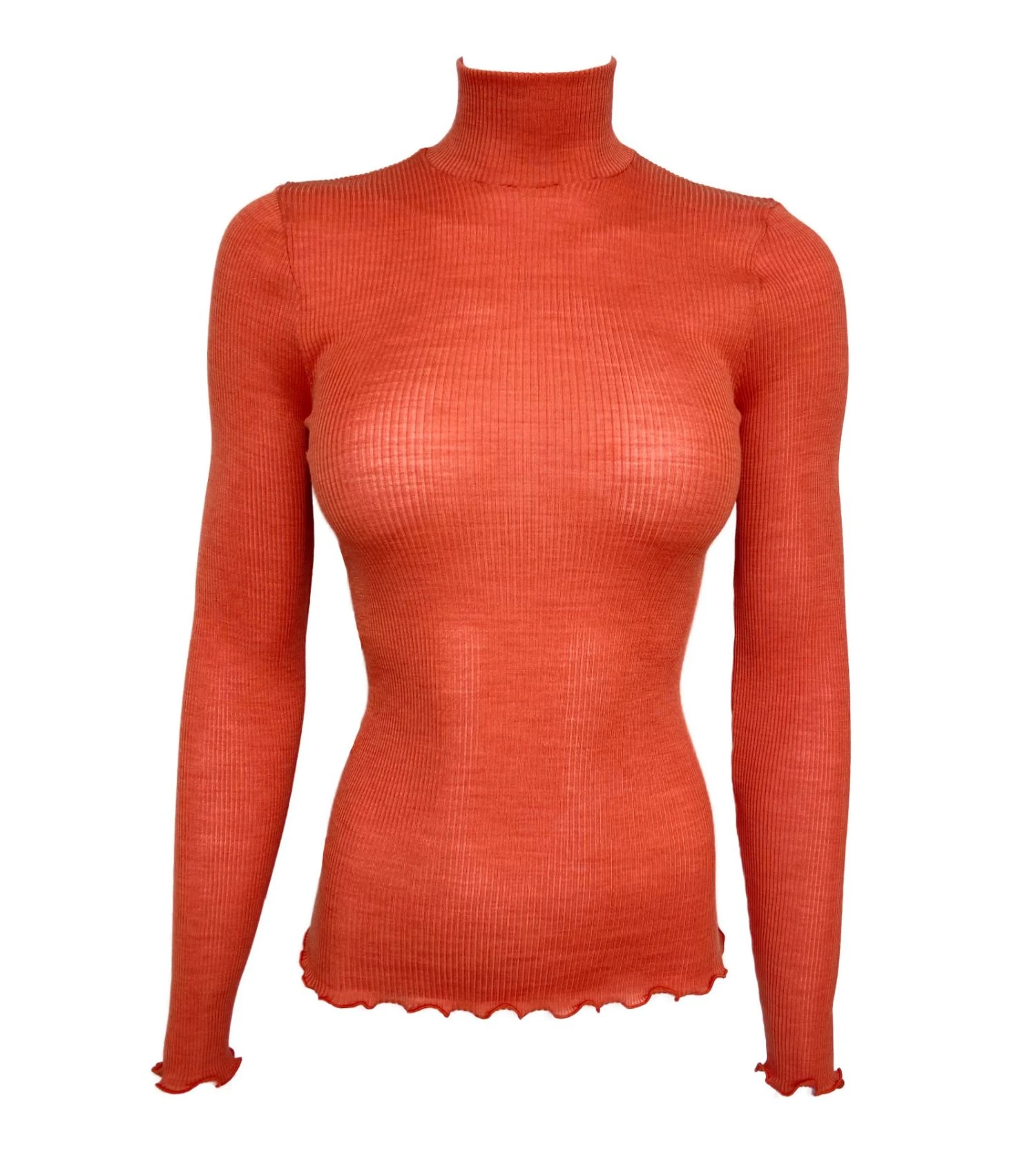 Top à Manches Longues Col Cheminée Orange 3 Top à Manches Longues Col Cheminée Orange