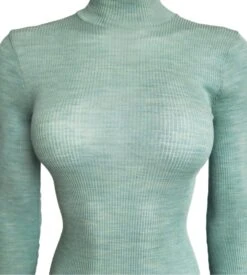 Top En Laine & Soie Col Cheminée Vert Salvia 9 Top En Laine & Soie Col Cheminée Vert Salvia -Lingerie Sipp sous pull col cheminee ml salvia 3