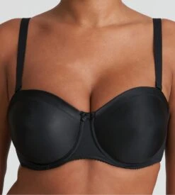 Prima Donna Satin Noir – Soutien-gorge Bandeau Lisse et Bretelles Amovibles -Lingerie Sipp soutien gorge bandeau prima donna noir 6