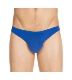 String Homme HOM Freddy Bleu – Sous-vêtement en Coton Stretch à Bords Larges