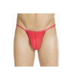 HOM Plume Rouge – String Homme Invisible en Microfibre Effet Seconde Peau