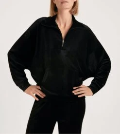 Calida Sweat Femme En Velours à Manches Longues Lounge Seduction Noir