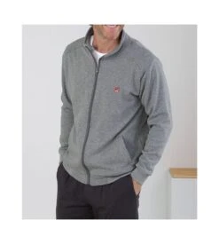 Sweat Shirt Zippé Chaud Anthracite Chine